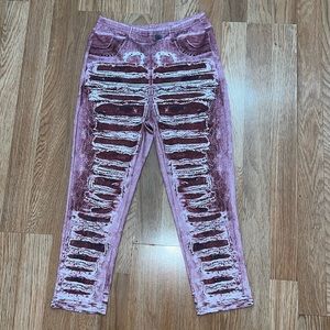 Faux Distressed Denim Leggings NWOT